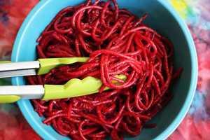 One Pan Spaghetti With Beets