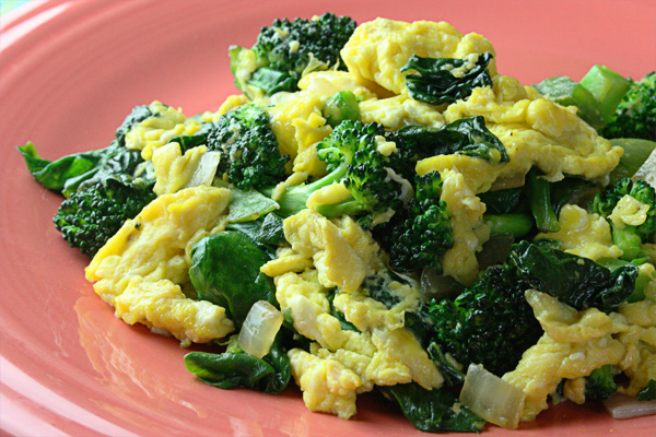 Greens & Eggs, Scrambled Eggs & Veggies | Jenny Can Cook