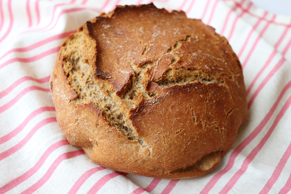 No-Knead Whole Wheat Dutch Oven Bread