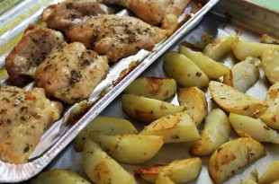 Skinless Chicken Thighs and Fries