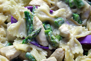 Chicken Asparagus Bow Ties, Chicken Veggie Pasta | Jenny Can Cook