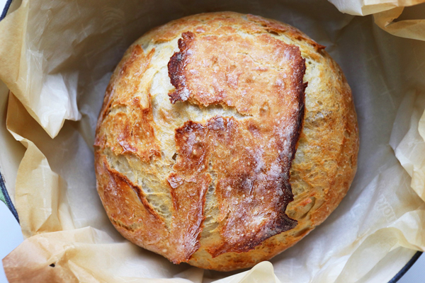 Dutch Oven No Knead Bread (with perfect crusty crust!) - Bowl of