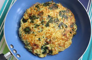 Spaghetti Frittata with Spinach