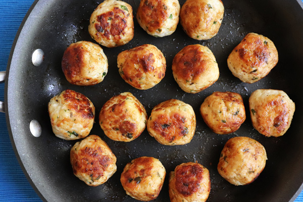 Pan Fried Turkey Meatballs
