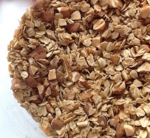 Home made granola with almonds